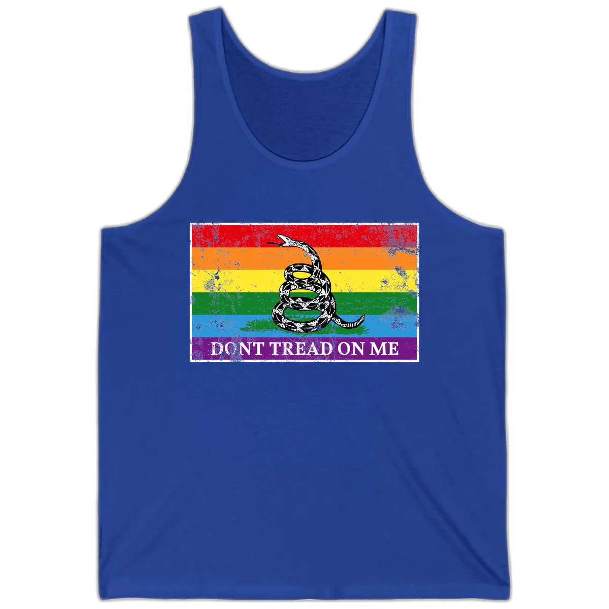Don't Tread On Me Pride Flag Tank in True Royal