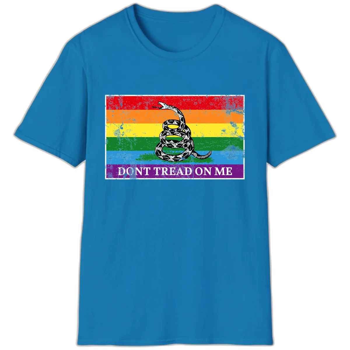 Don't Tread On Me Pride Flag T-Shirt in Sapphire