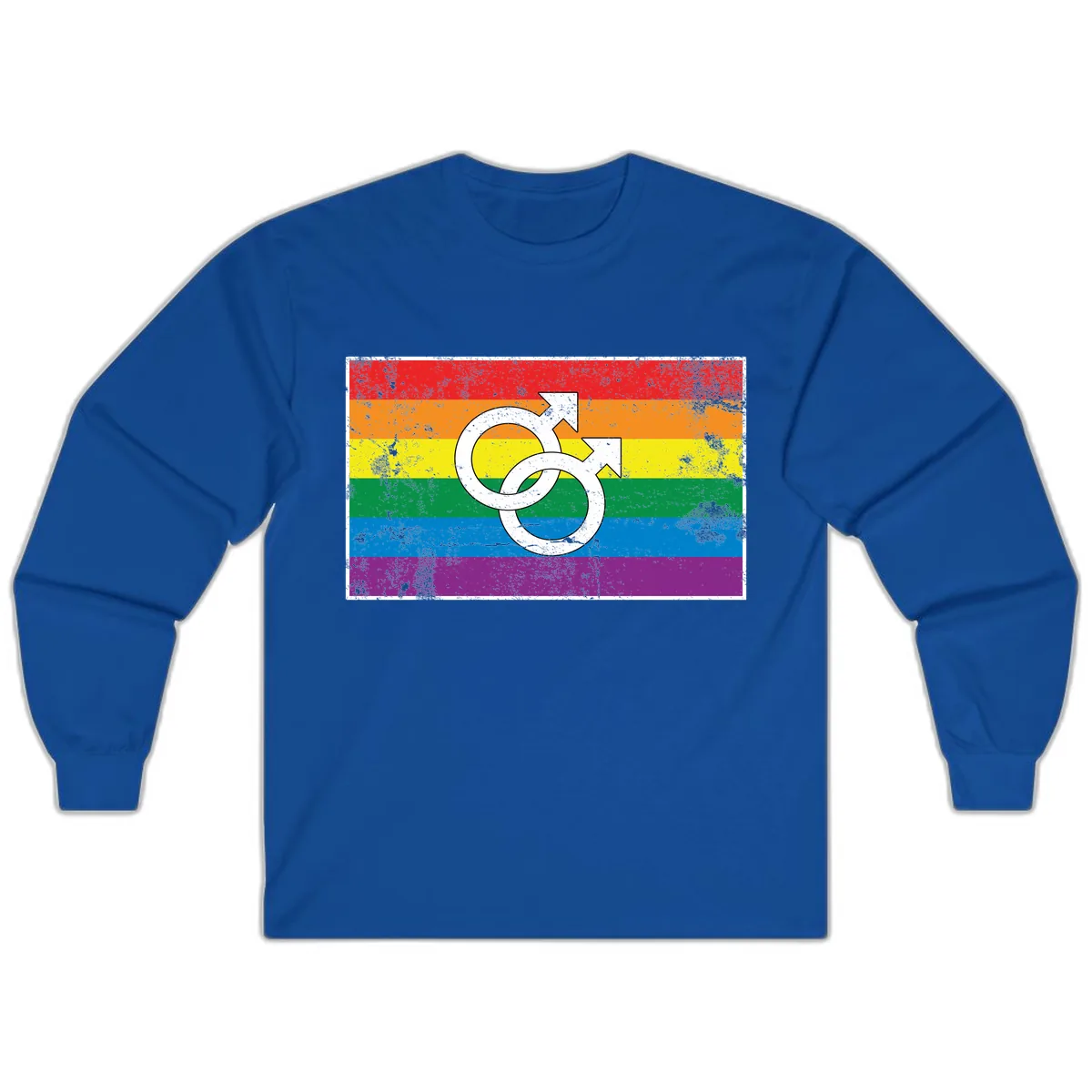 Double Male Symbol Pride Flag Long Sleeve in Royal