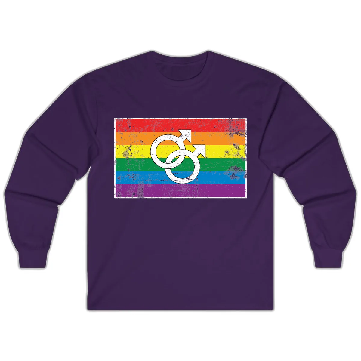 Double Male Symbol Pride Flag Long Sleeve in Purple