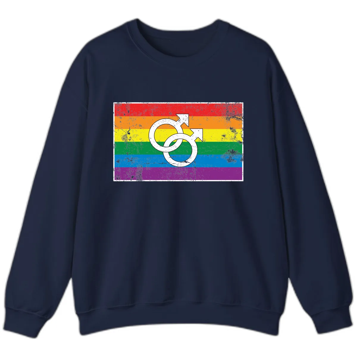 Double Male Symbol Pride Flag Sweatshirt in Navy