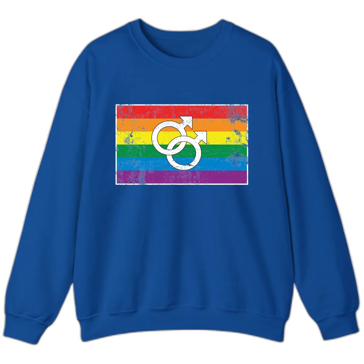 Double Male Symbol Pride Flag Sweatshirt in Royal