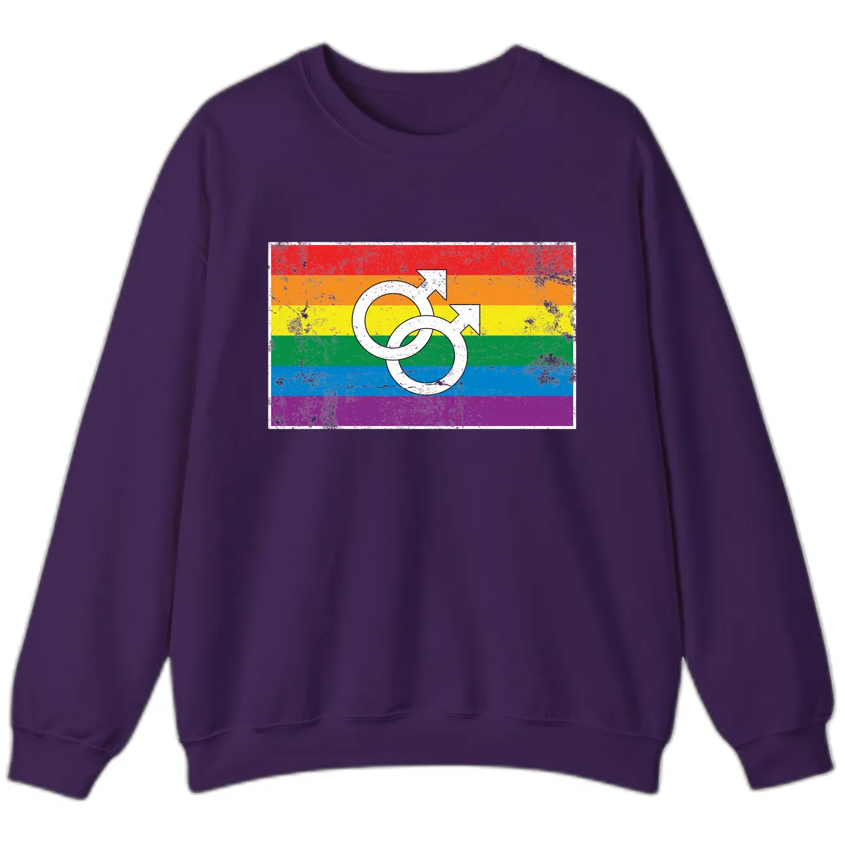 Double Male Symbol Pride Flag Sweatshirt in Purple