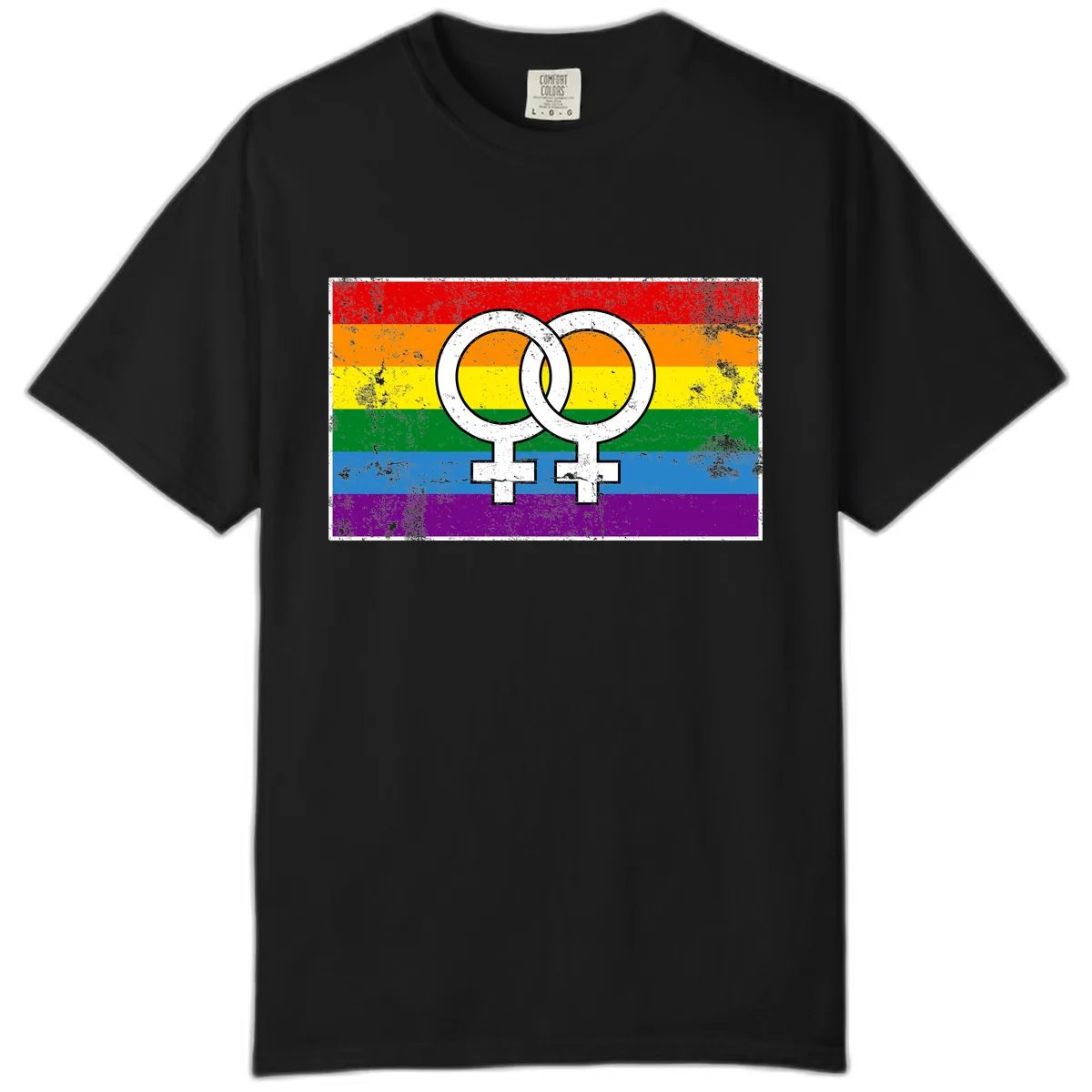 Double Female Symbol Pride Comfort Color in Black