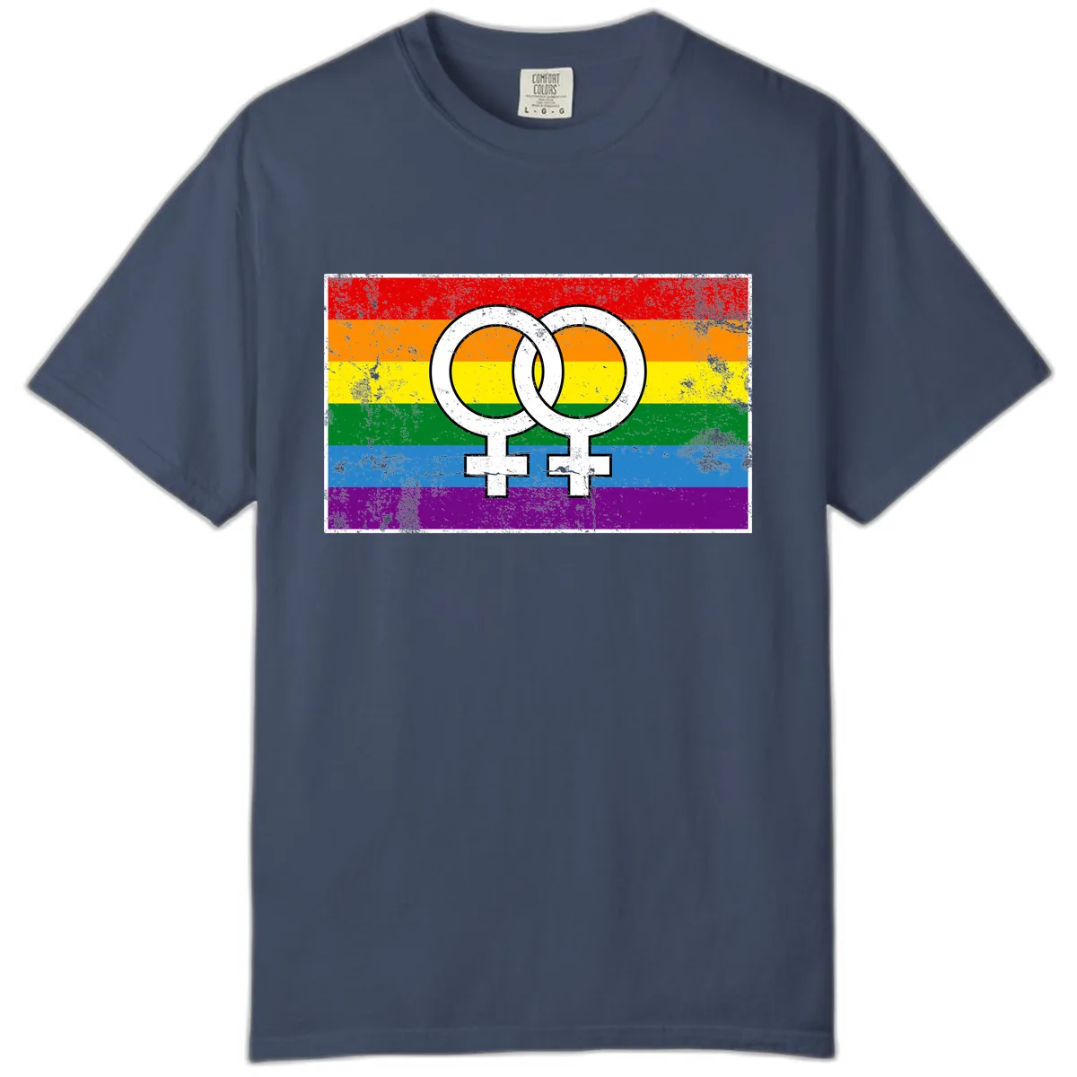 Double Female Symbol Pride Comfort Color in Midnight