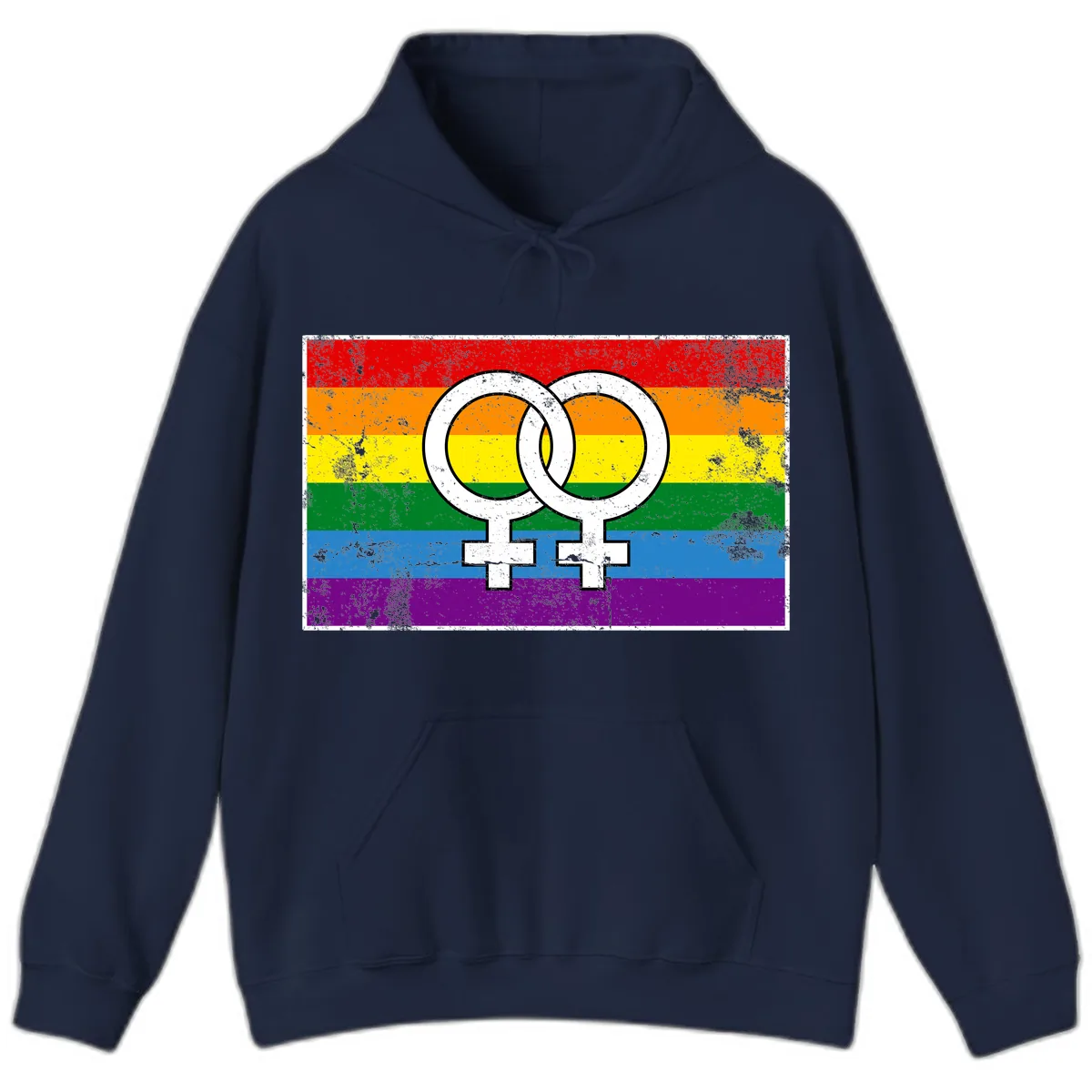 Double Female Symbol Pride Hoodie in Navy
