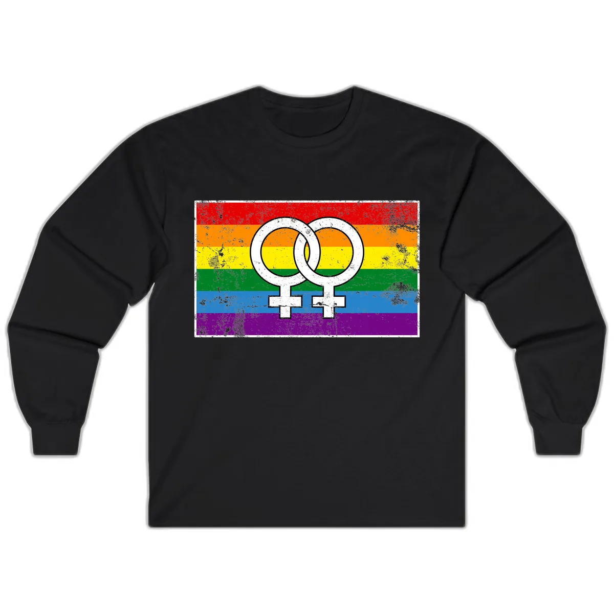 Double Female Symbol Pride Long Sleeve in Black