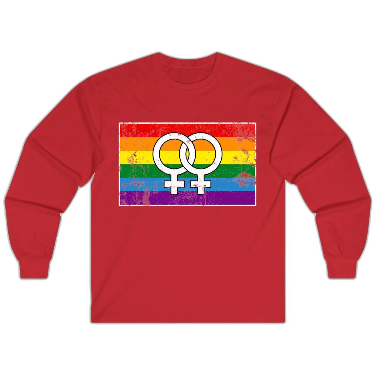 Double Female Symbol Pride Long Sleeve in Red