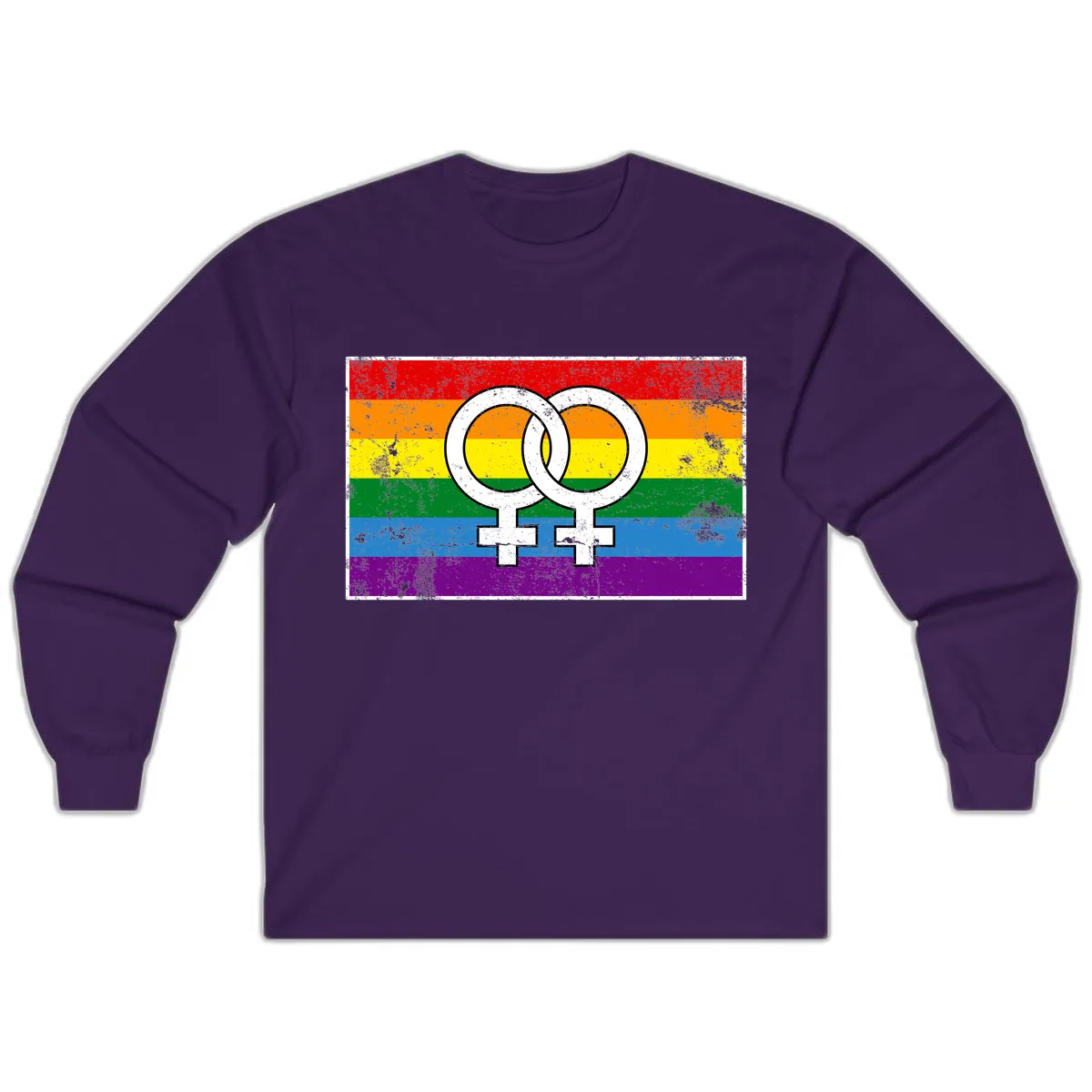 Double Female Symbol Pride Long Sleeve in Purple