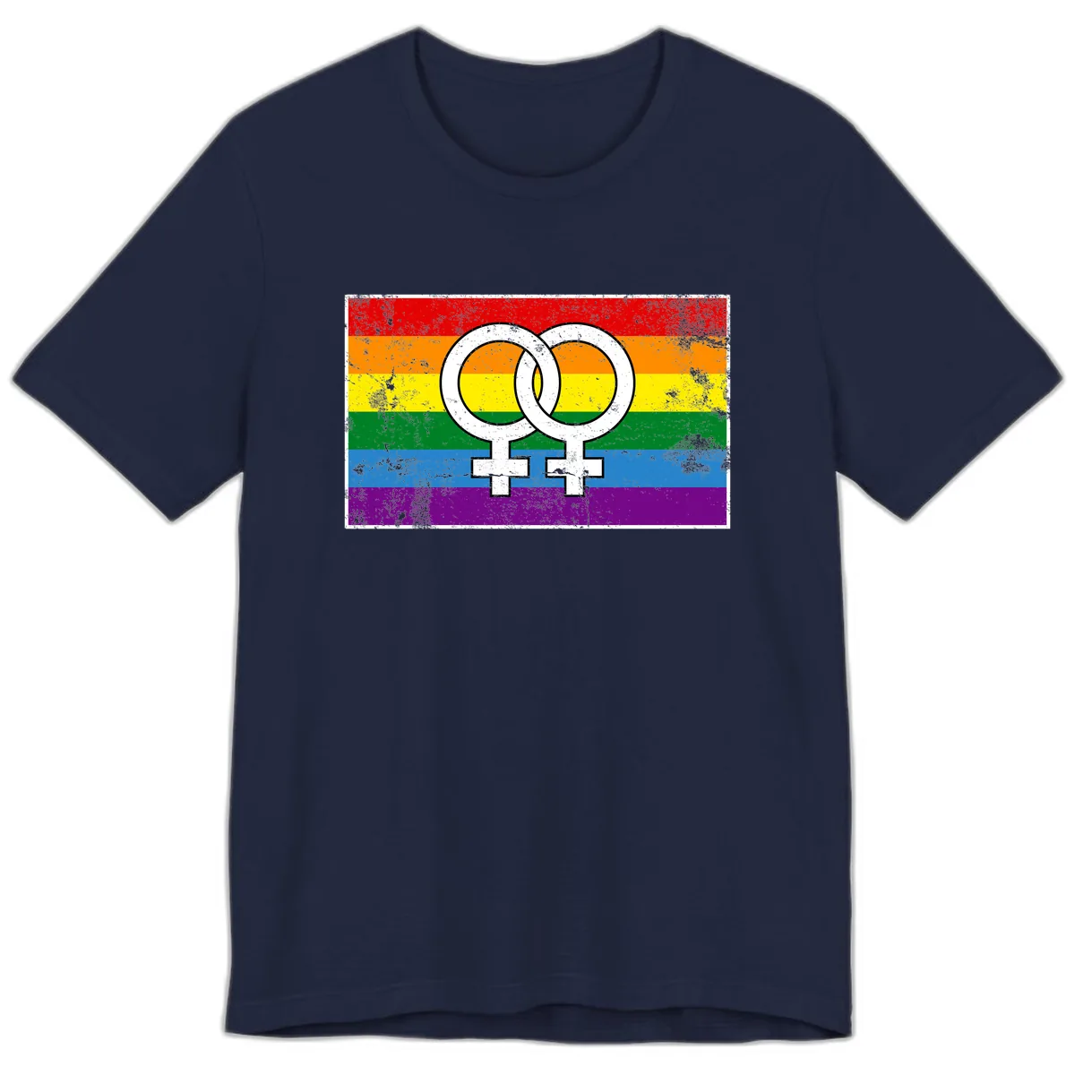Double Female Symbol Pride Premium T-Shirt in Navy