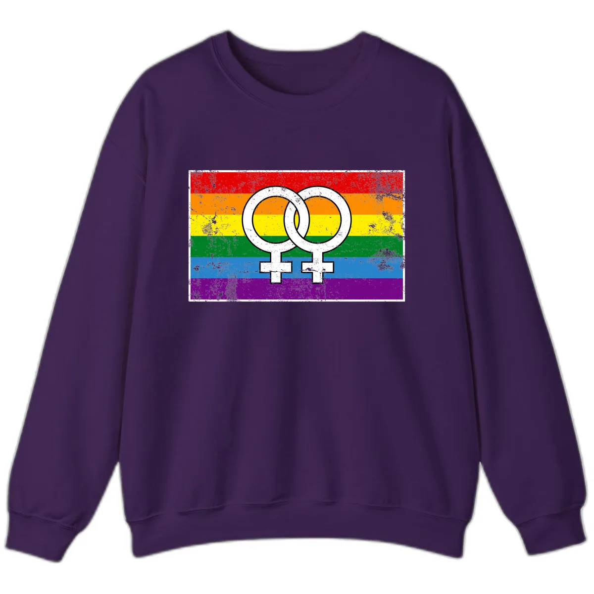Double Female Symbol Pride Sweatshirt in Purple