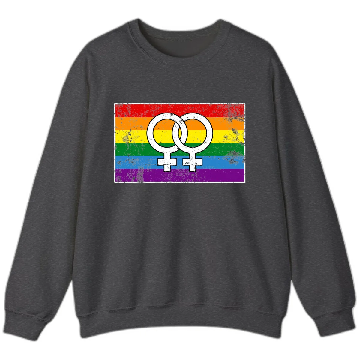 Double Female Symbol Pride Sweatshirt in Dark Heather