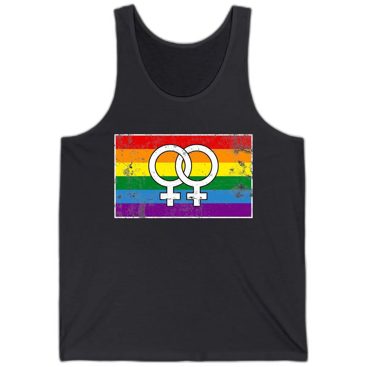 Double Female Symbol Pride Tank in Dark Grey