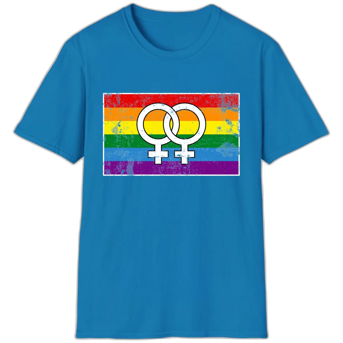 Double Female Symbol Pride T-Shirt in Sapphire