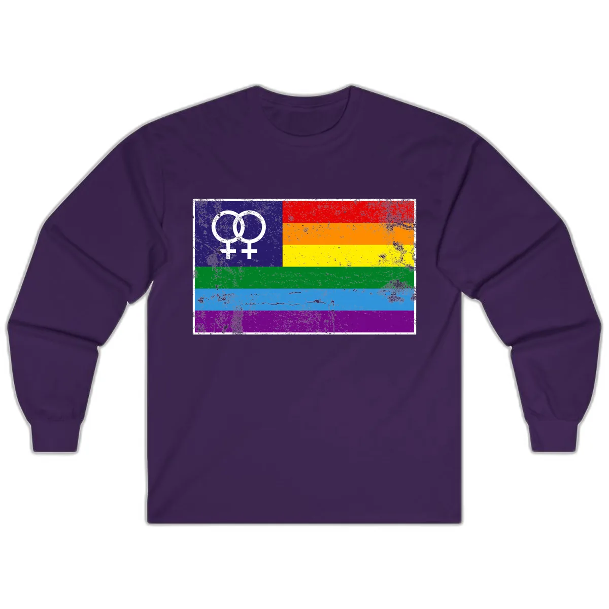 Lesbian Pride Rainbow Flag Long Sleeve in Purple