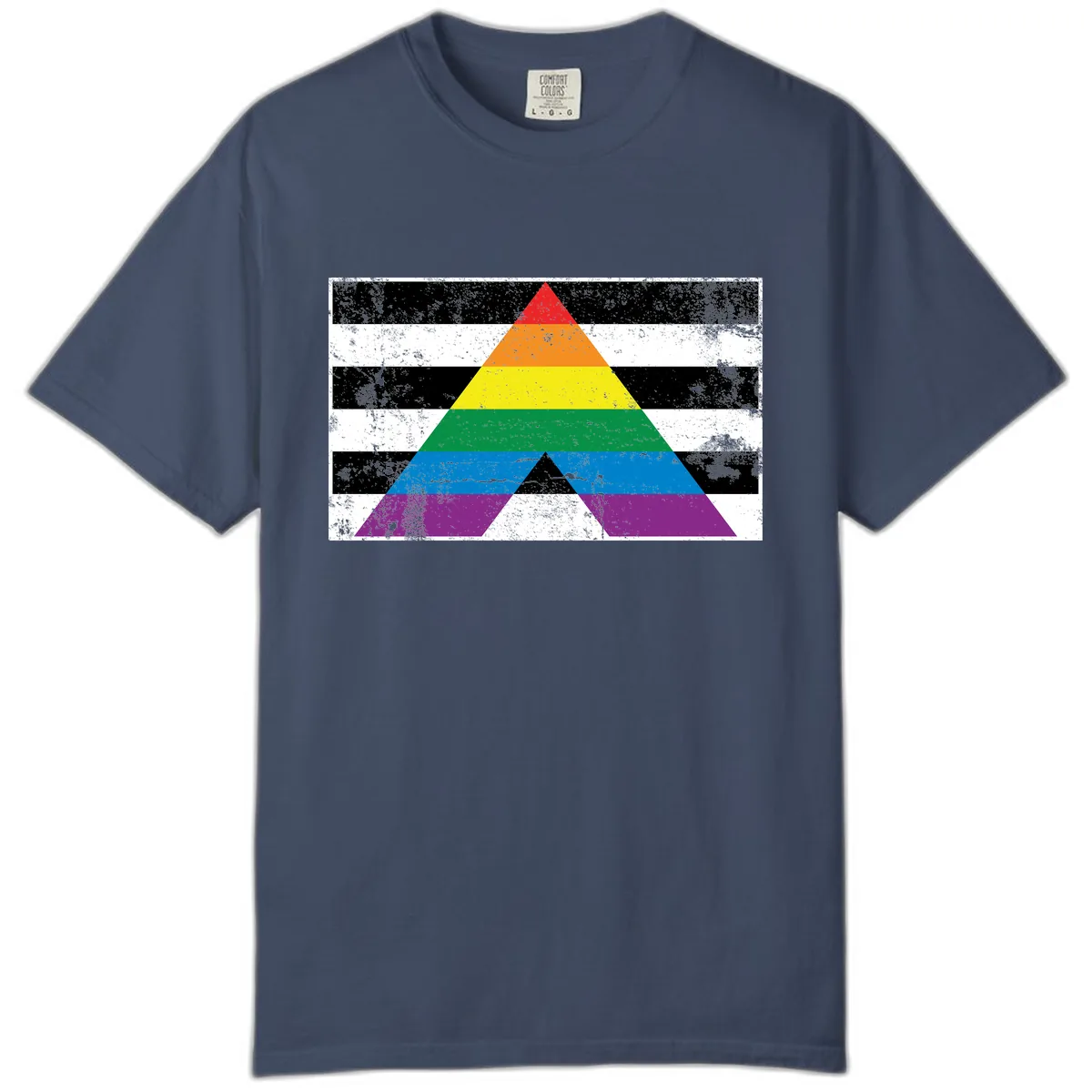 Rainbow Pride Pyramid Comfort Color in Midnight