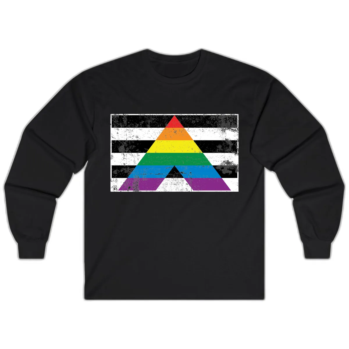 Rainbow Pride Pyramid Long Sleeve in Black
