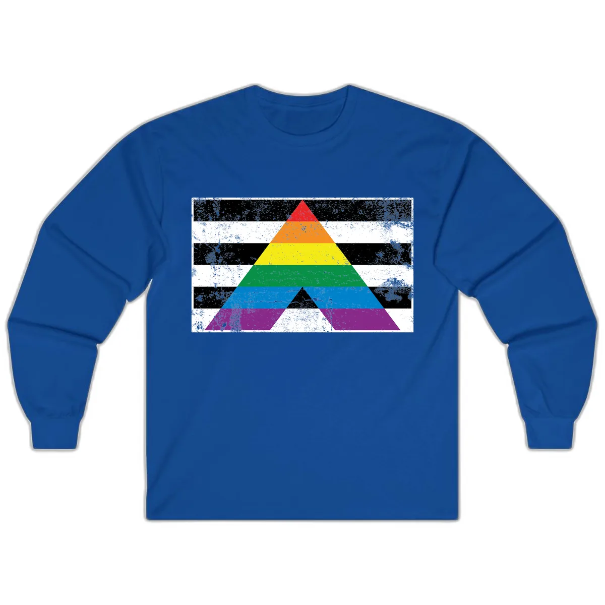 Rainbow Pride Pyramid Long Sleeve in Royal
