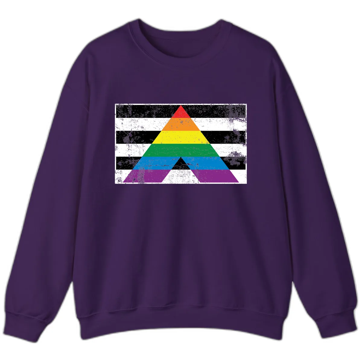 Rainbow Pride Pyramid Sweatshirt in Purple