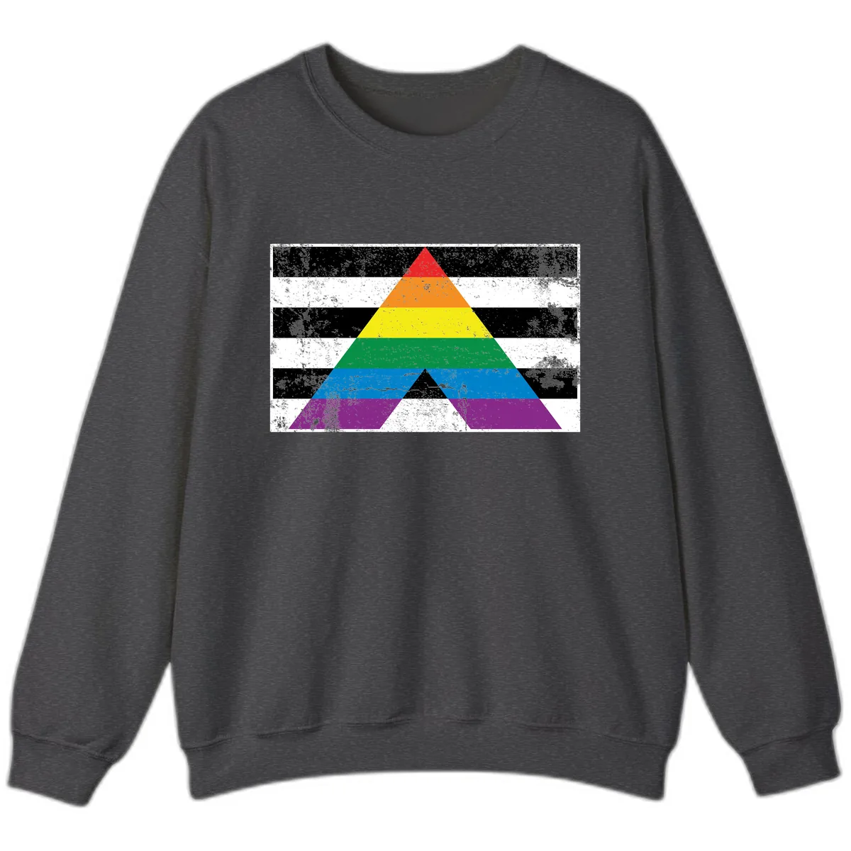Rainbow Pride Pyramid Sweatshirt in Dark Heather