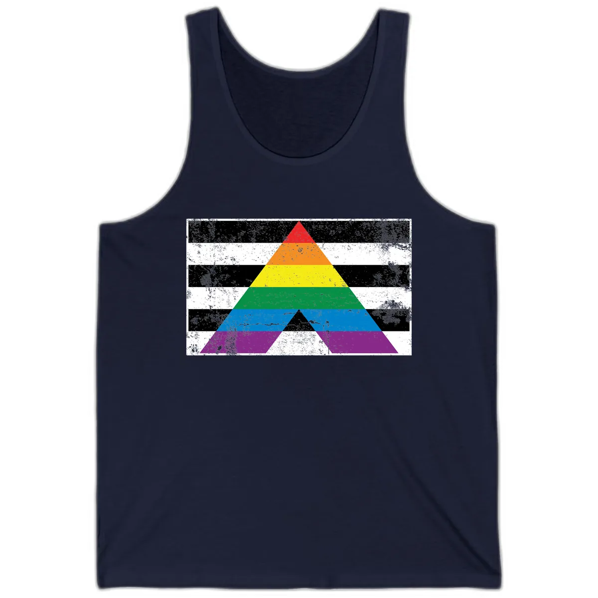 Rainbow Pride Pyramid Tank in Navy