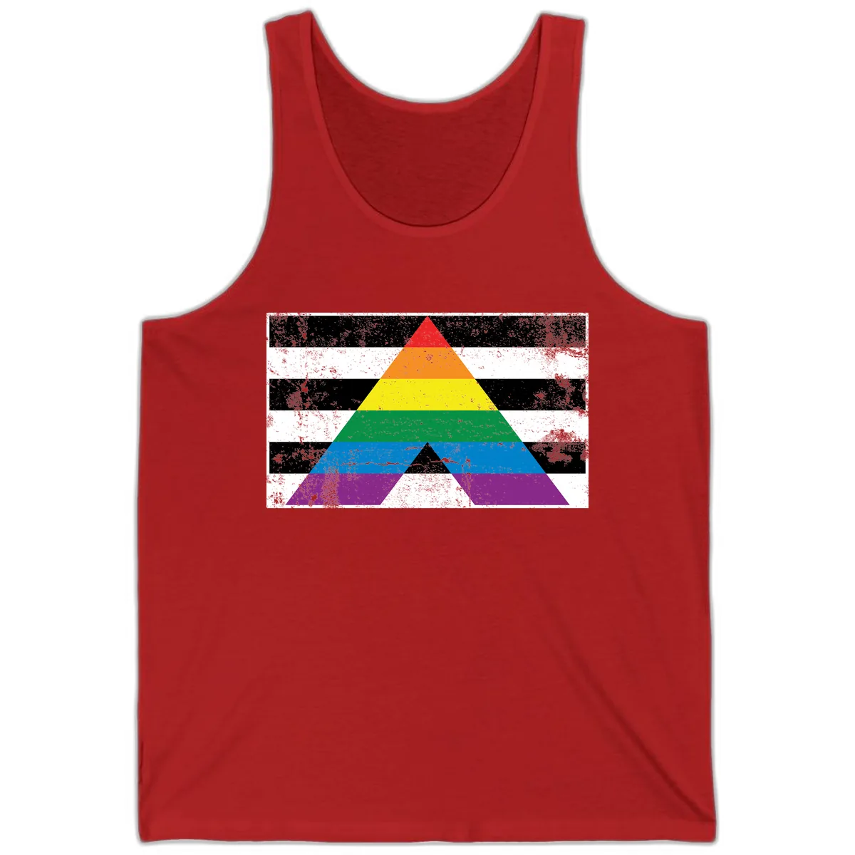 Rainbow Pride Pyramid Tank in Red