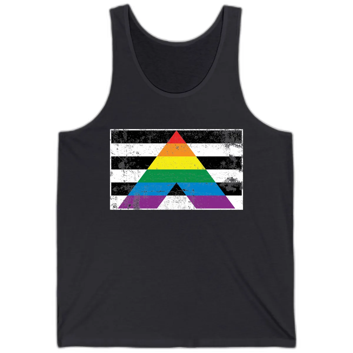 Rainbow Pride Pyramid Tank in Dark Grey