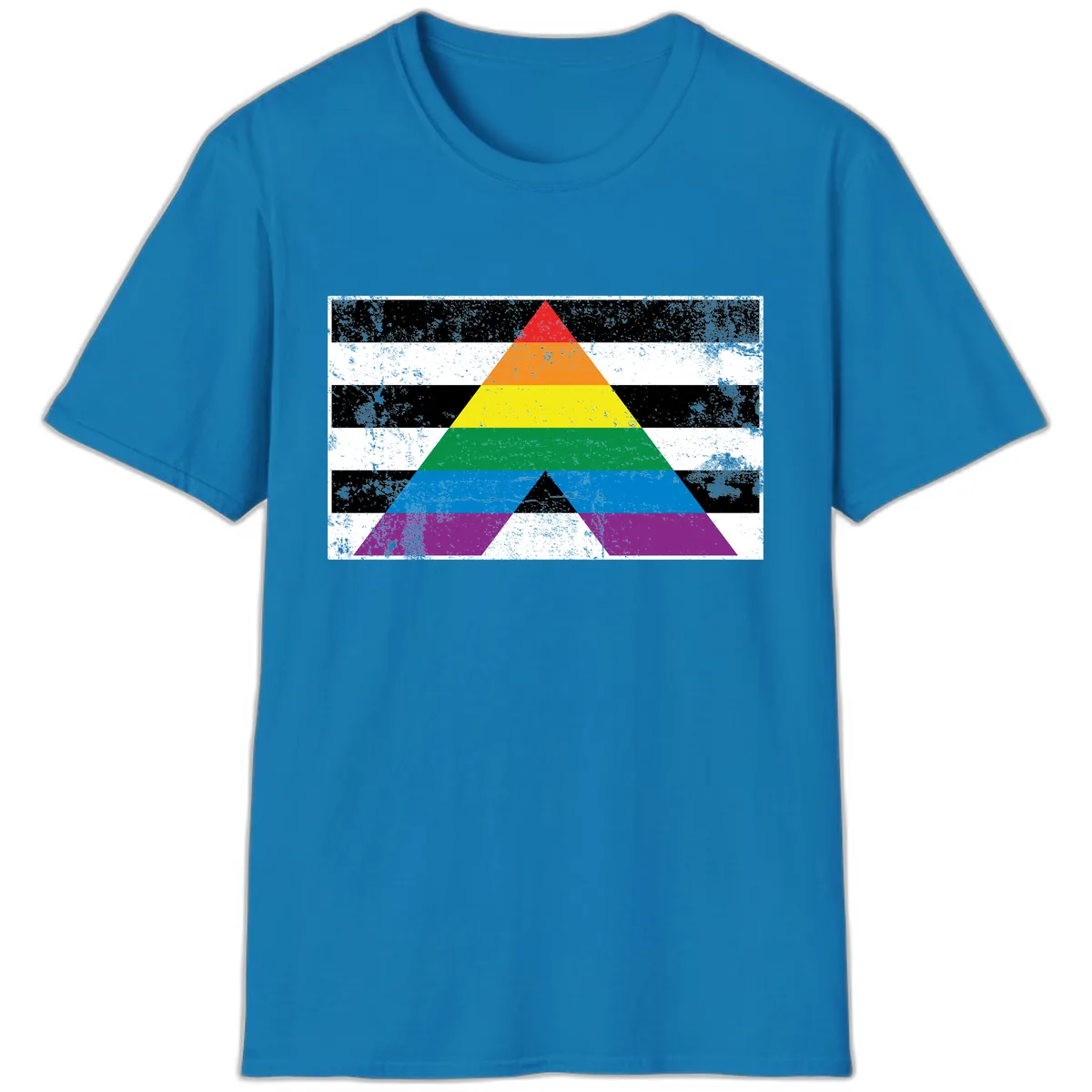 Rainbow Pride Pyramid T-Shirt in Sapphire