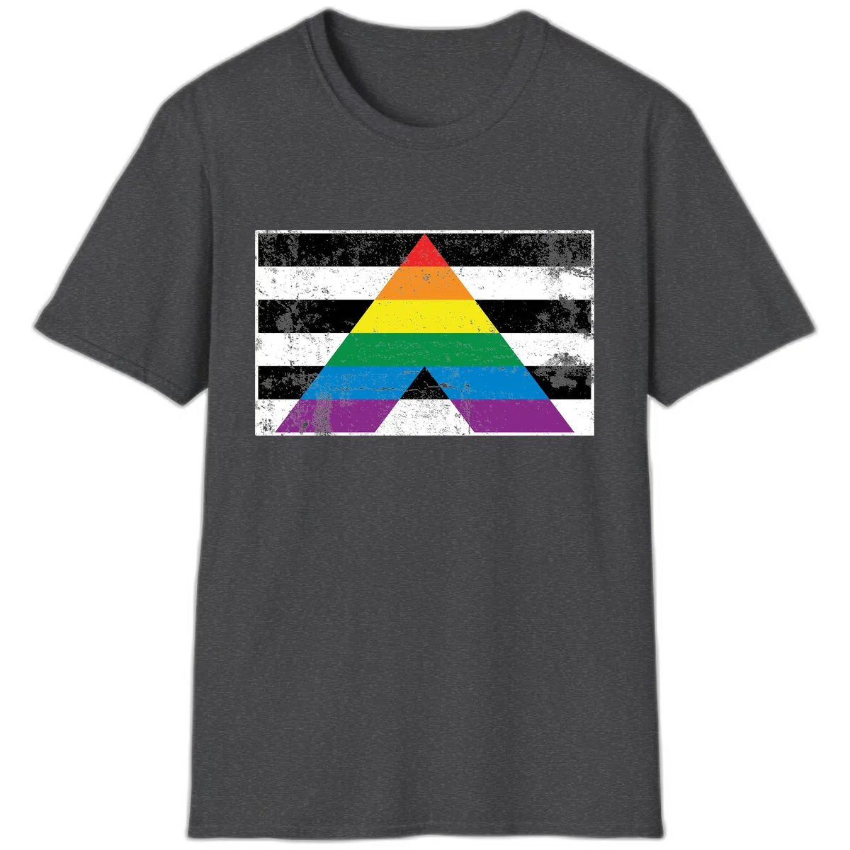 Rainbow Pride Pyramid T-Shirt in Dark Heather