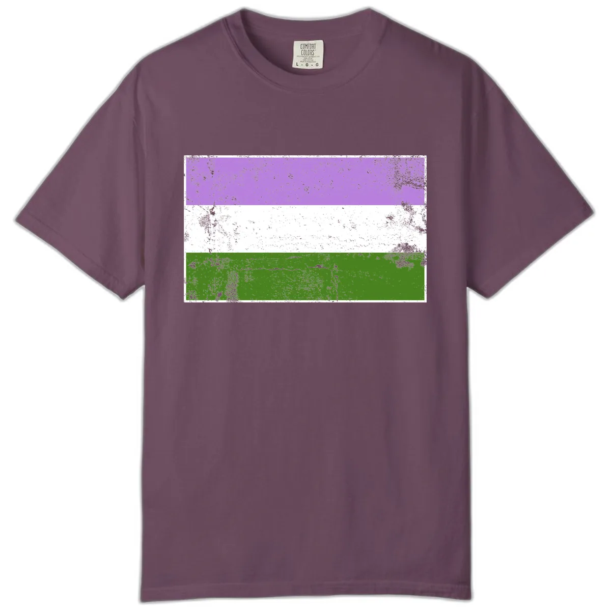 Genderqueer Pride Flag Distressed Comfort Color in Berry