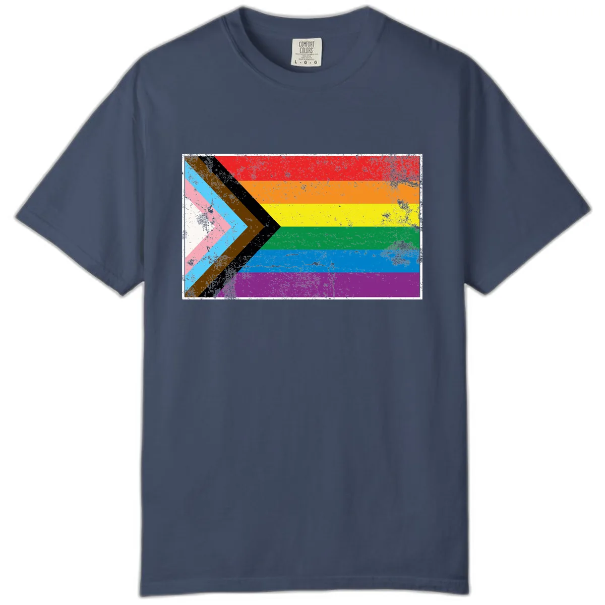 Progress Pride Flag Intersectional Design Comfort Color in Midnight