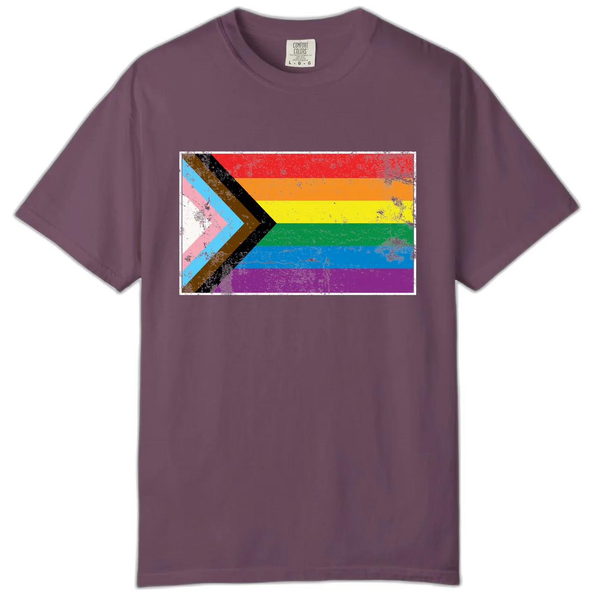 Progress Pride Flag Intersectional Design Comfort Color in Berry