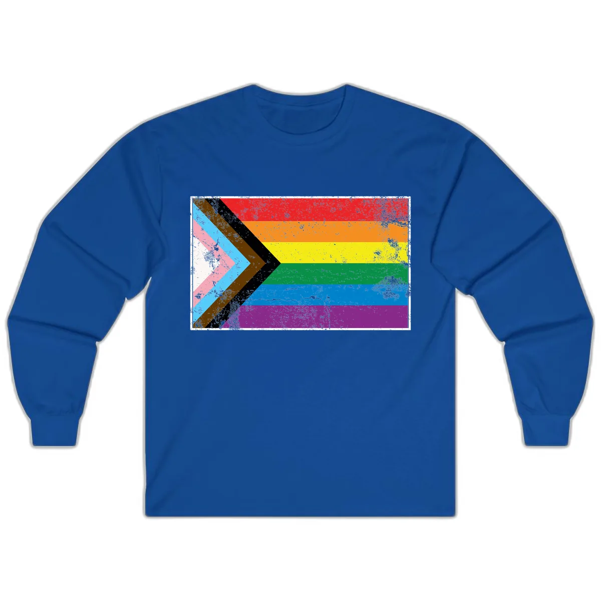Progress Pride Flag Intersectional Design Long Sleeve in Royal