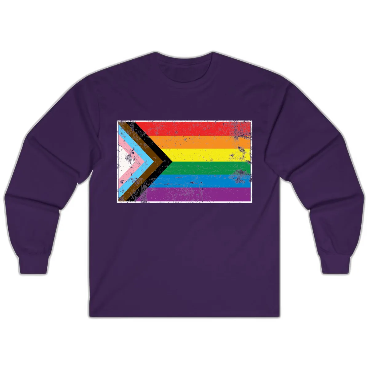 Progress Pride Flag Intersectional Design Long Sleeve in Purple