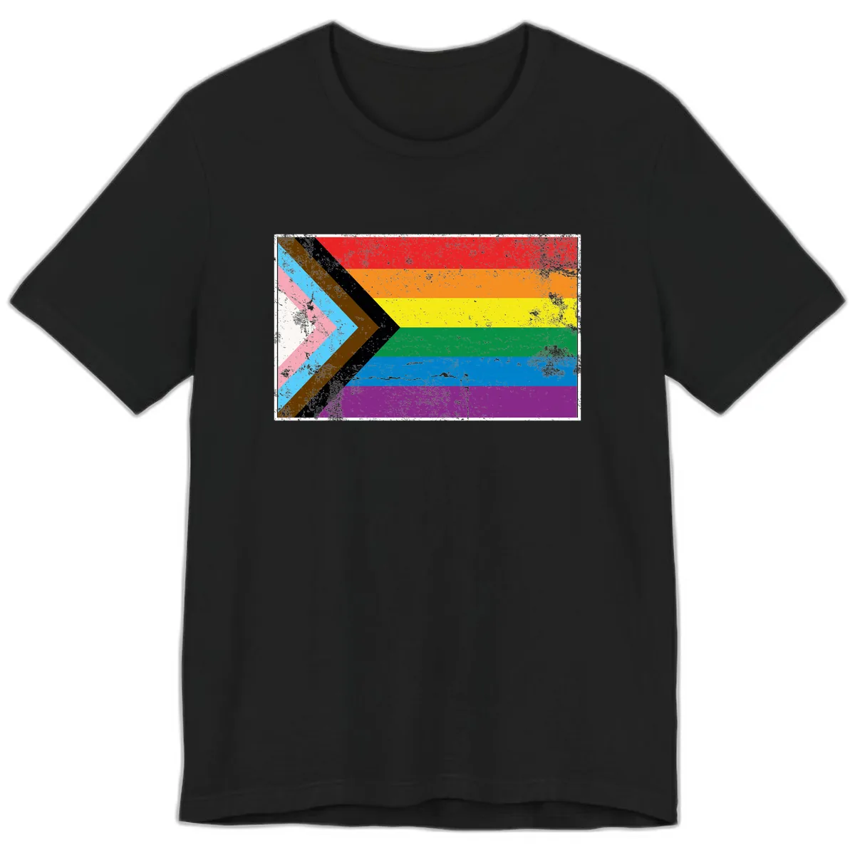 Progress Pride Flag Intersectional Design Premium T-Shirt in Black
