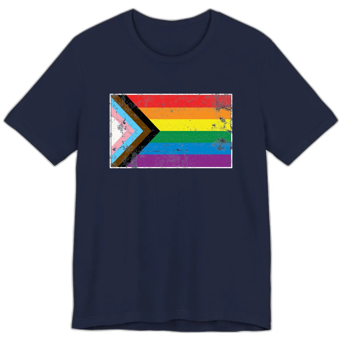 Progress Pride Flag Intersectional Design Premium T-Shirt in Navy