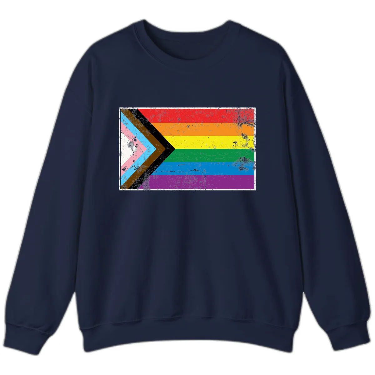 Progress Pride Flag Intersectional Design Sweatshirt in Navy