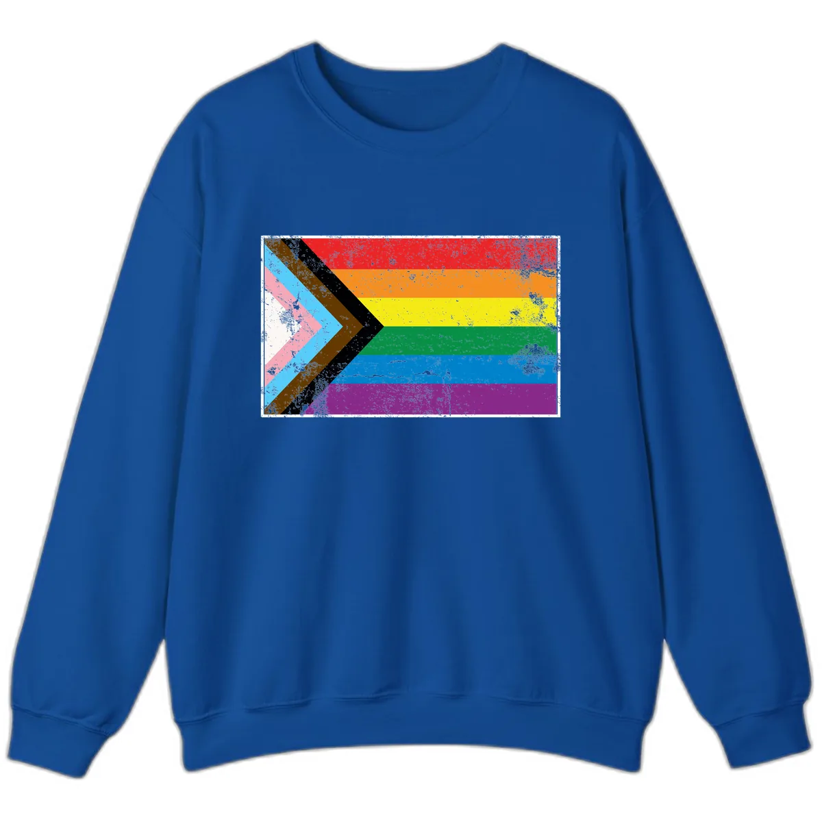 Progress Pride Flag Intersectional Design Sweatshirt in Royal