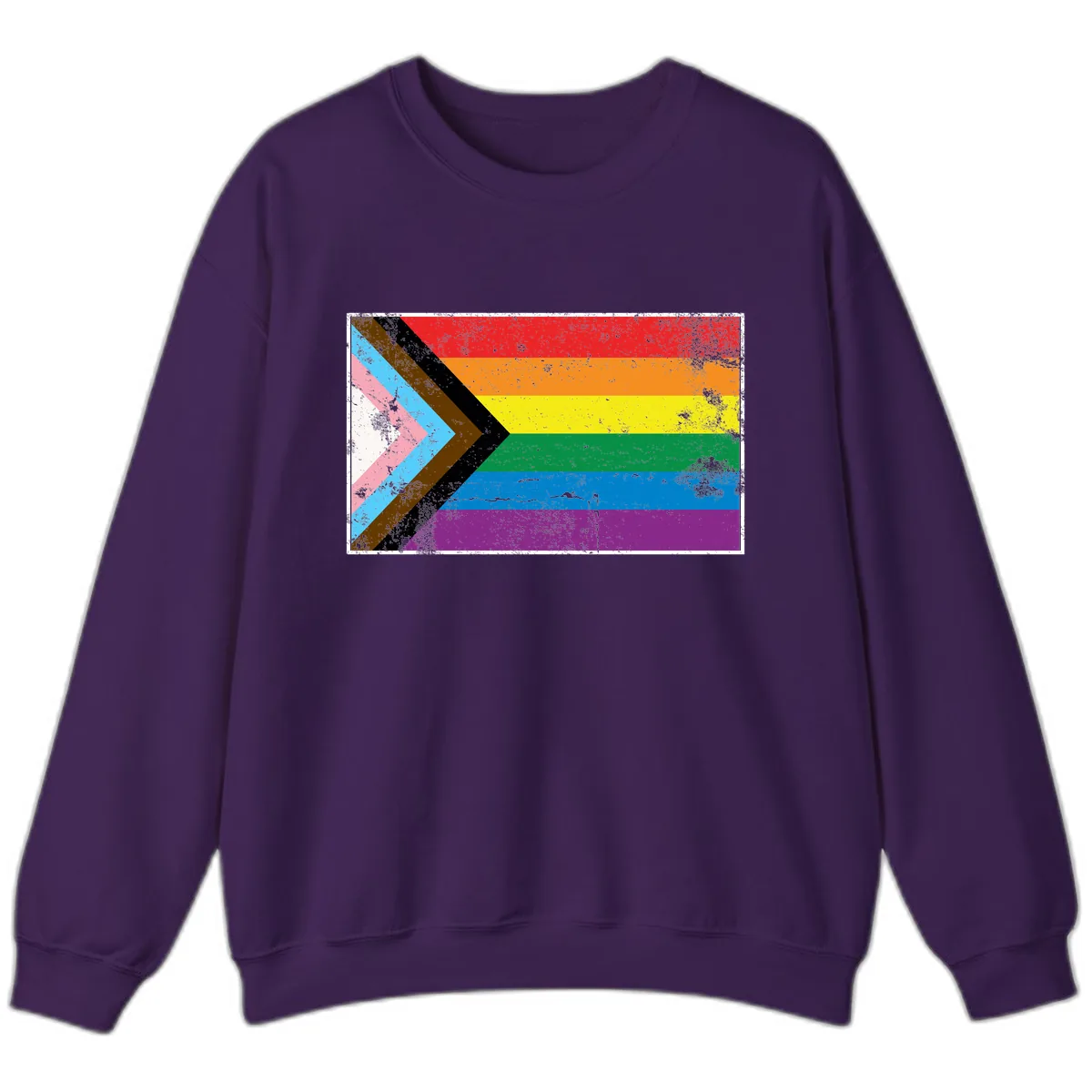 Progress Pride Flag Intersectional Design Sweatshirt in Purple