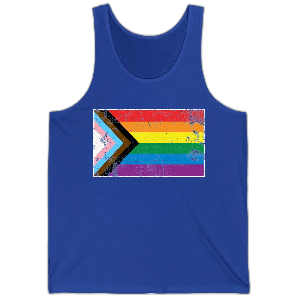 Progress Pride Flag Intersectional Design Tank in True Royal