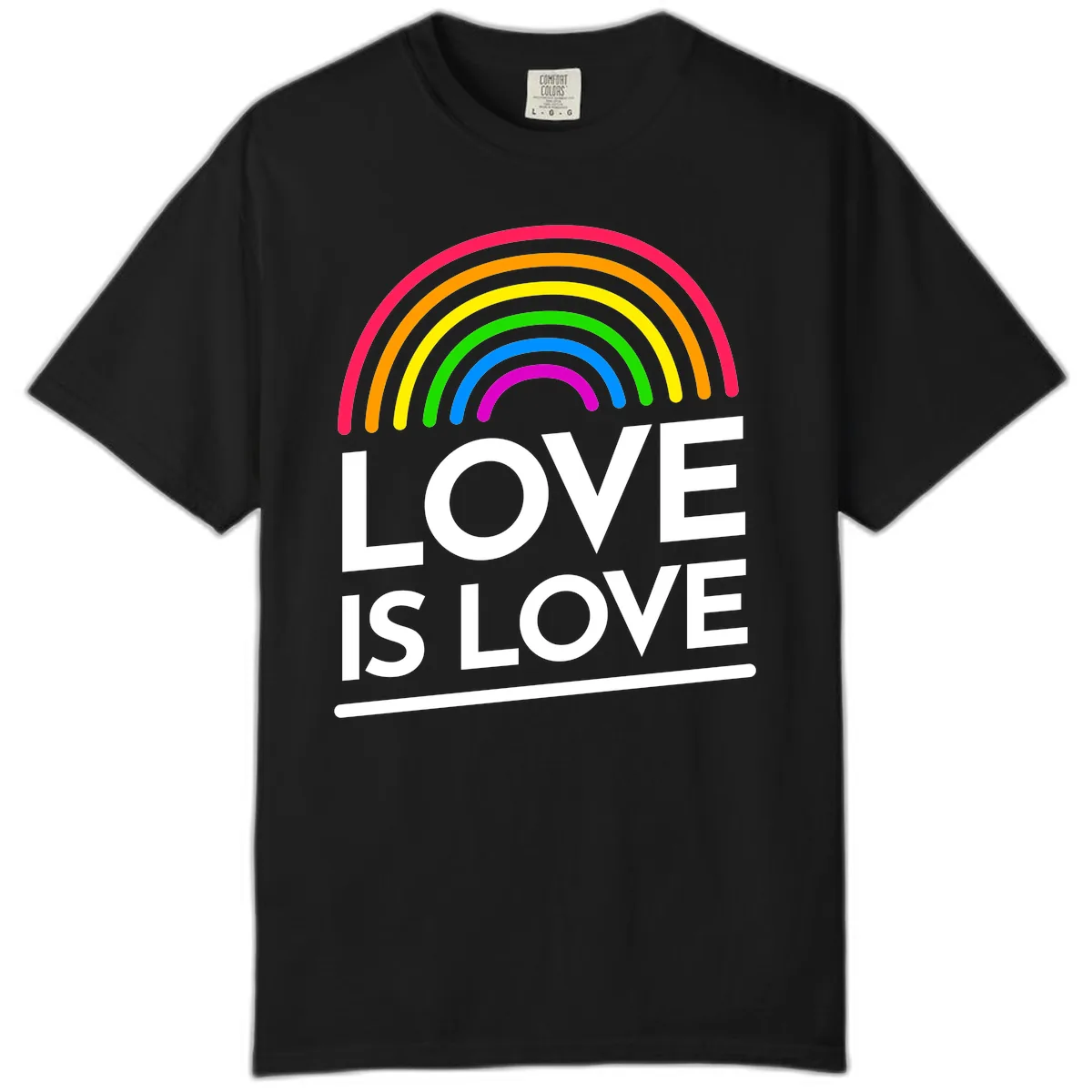 Love Is Love Pride Rainbow Comfort Color in Black