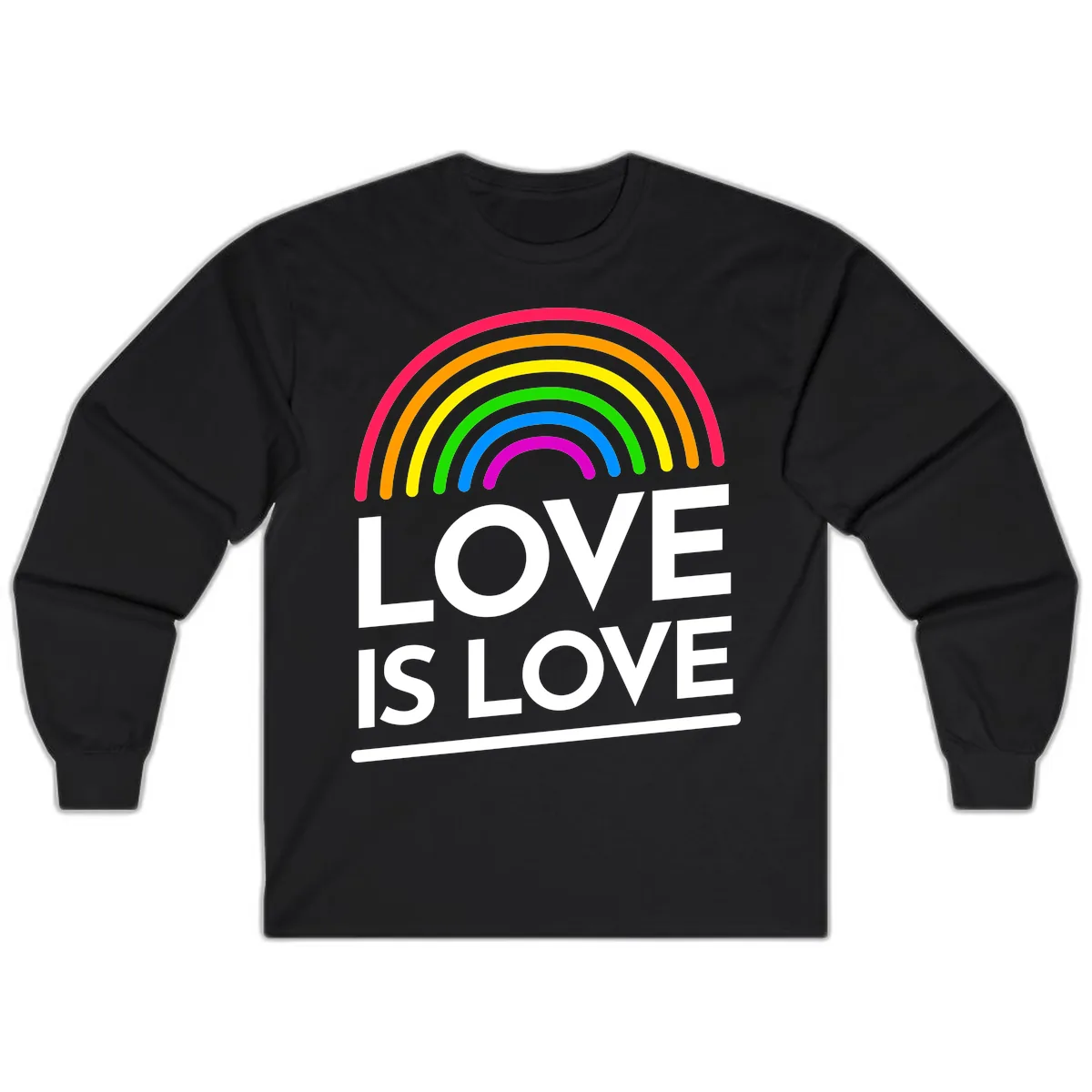 Love Is Love Pride Rainbow Long Sleeve in Black