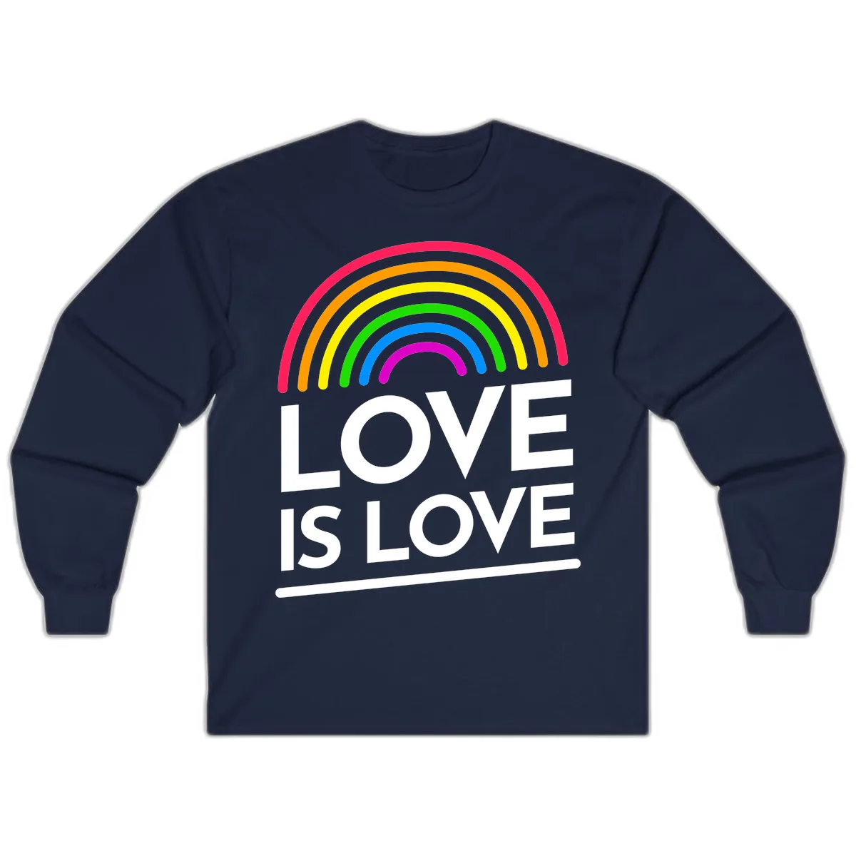 Love Is Love Pride Rainbow Long Sleeve in Navy