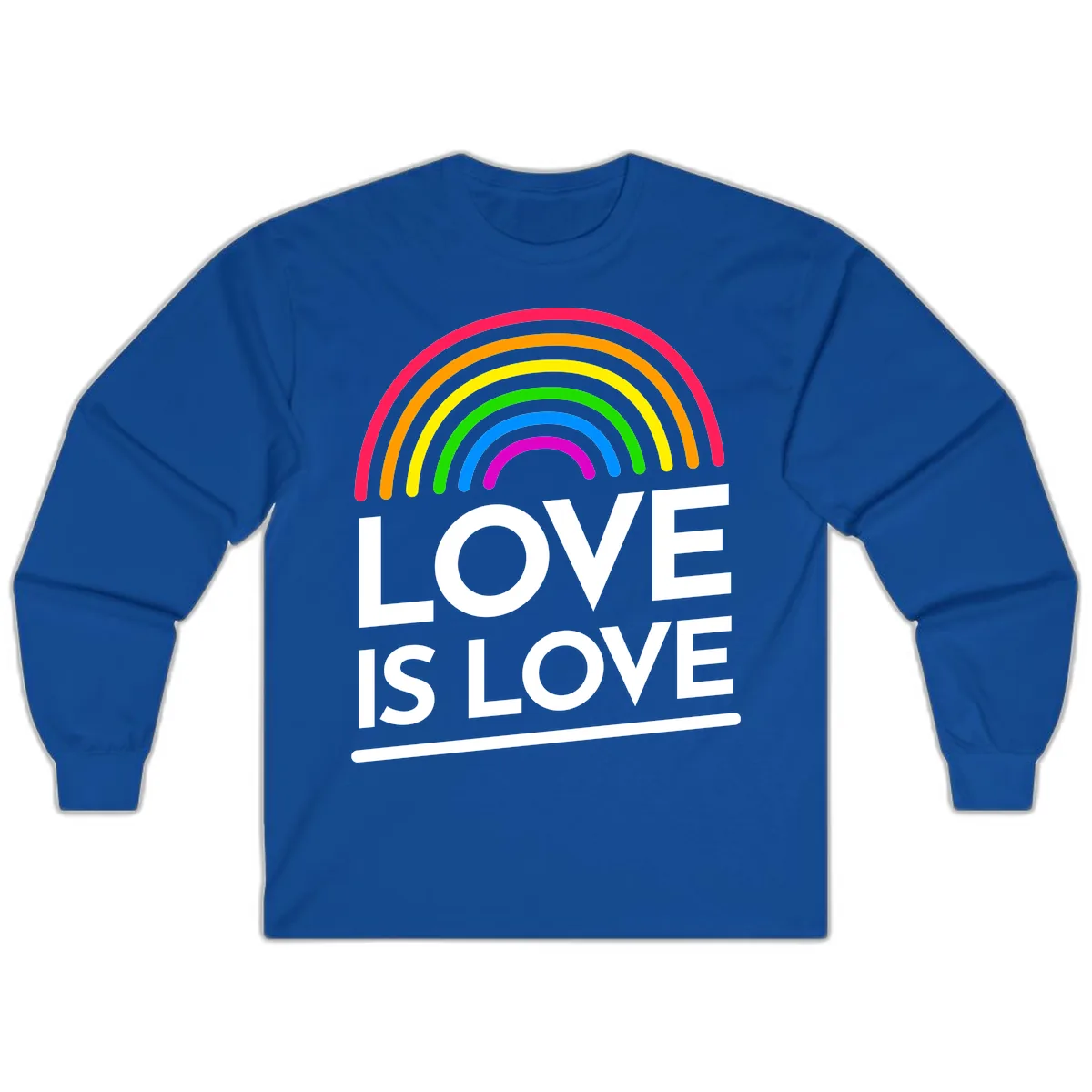 Love Is Love Pride Rainbow Long Sleeve in Royal