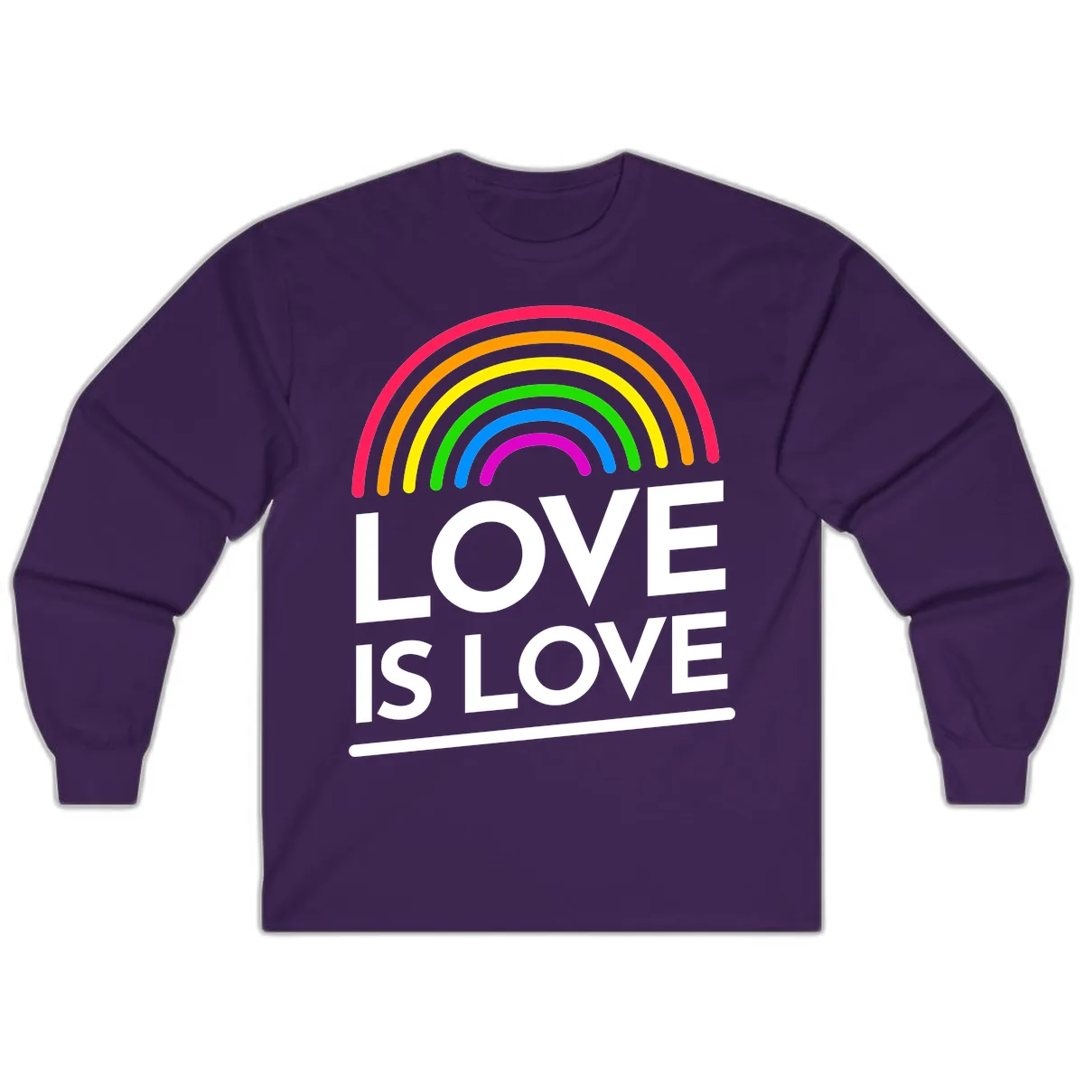 Love Is Love Pride Rainbow Long Sleeve in Purple
