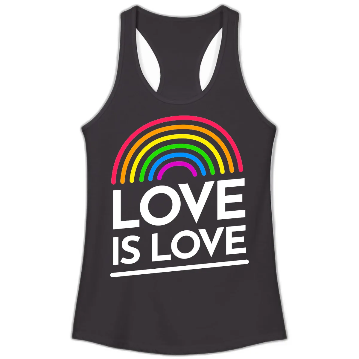 Love Is Love Pride Rainbow Ladies Tank in Black