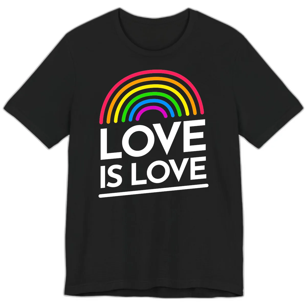 Love Is Love Pride Rainbow Premium T-Shirt in Black