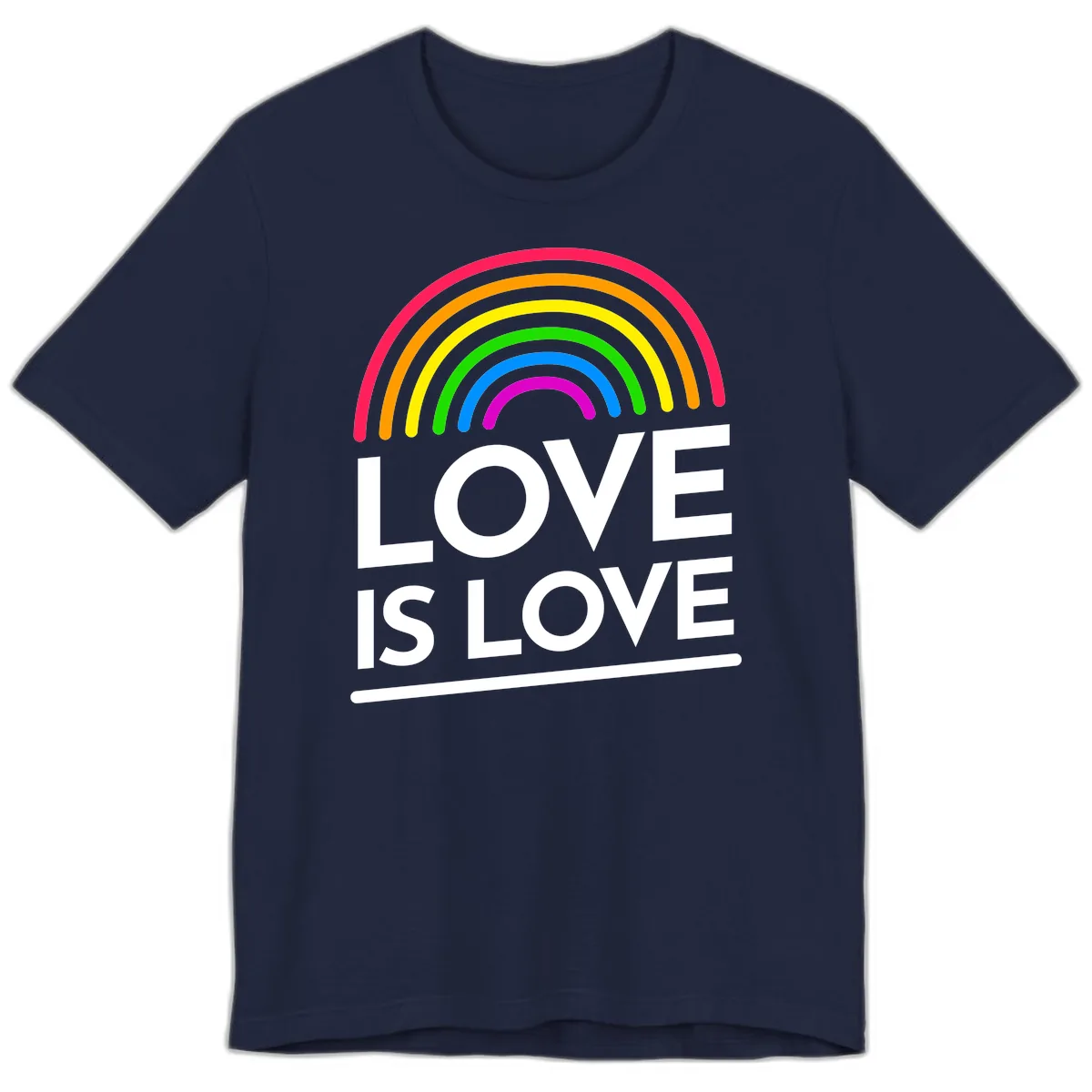 Love Is Love Pride Rainbow Premium T-Shirt in Navy