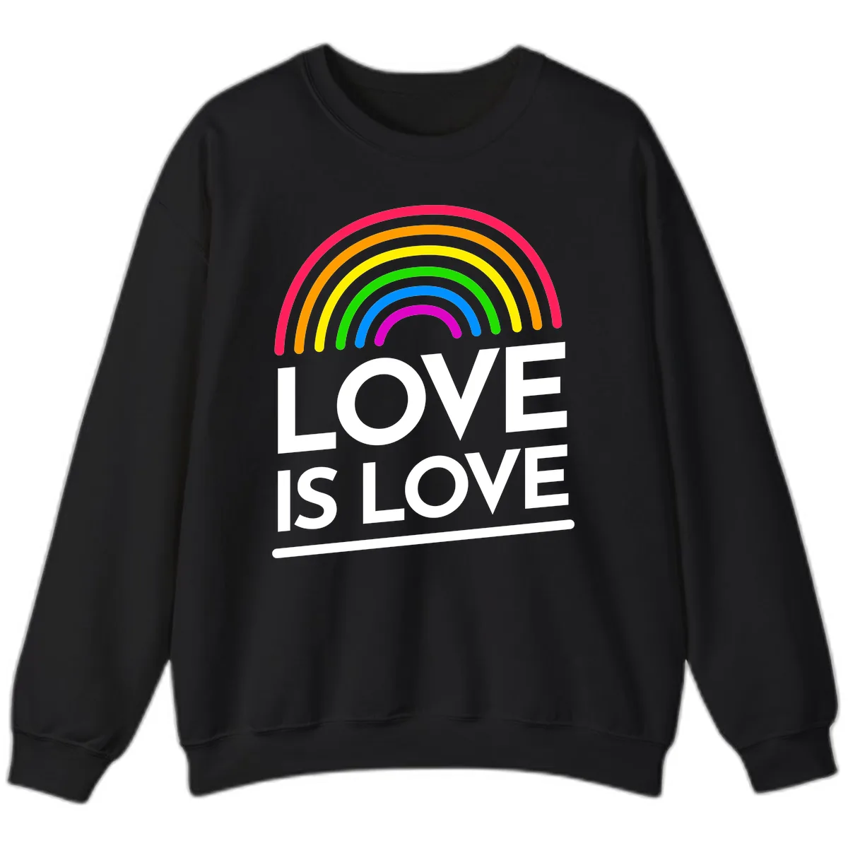 Love Is Love Pride Rainbow Sweatshirt in Black
