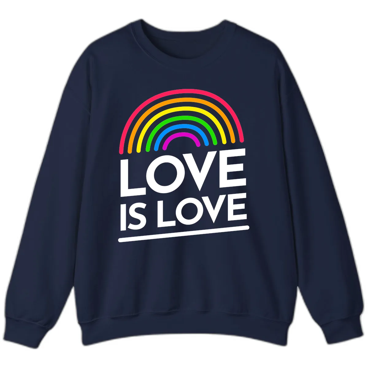 Love Is Love Pride Rainbow Sweatshirt in Navy